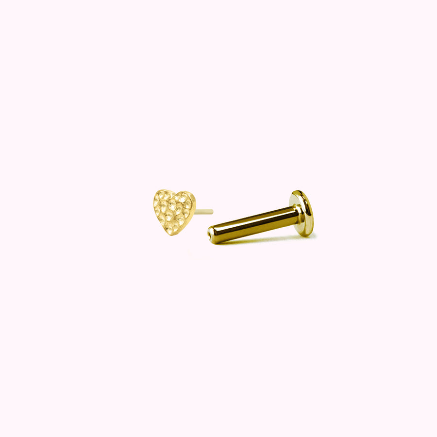 14K gold Hammered Heart