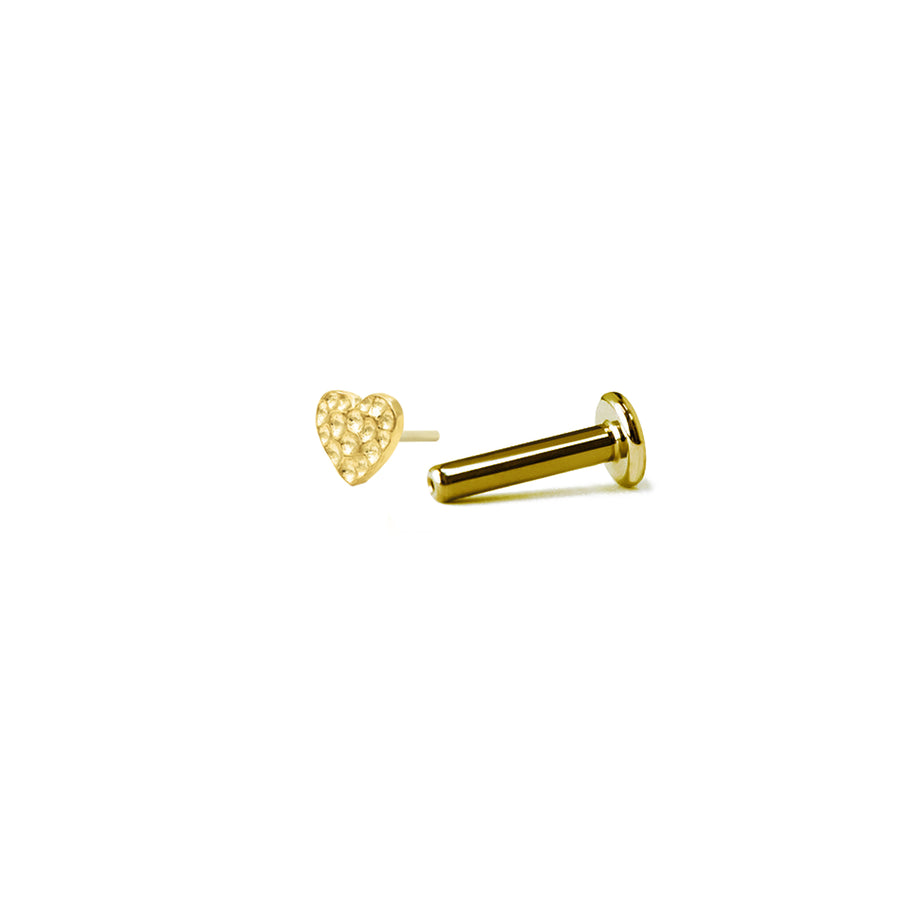 14K gold Hammered Heart